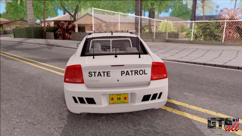 Dodge Charger Silver 2007 Iowa State Patrol для GTA San Andreas - вид сзади