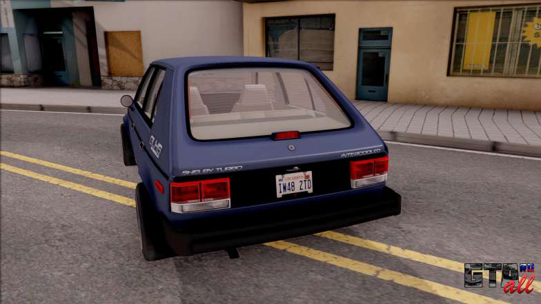 Dodge Shelby Omni GLHS 1986 для GTA San Andreas - вид сзади