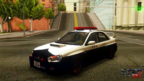 Subaru Impreza WRX STi 2004 Japanese Police для GTA San Andreas - вид спереди