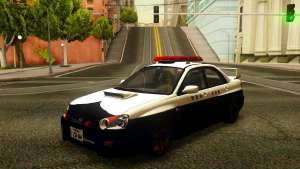 Subaru Impreza WRX STi 2004 Japanese Police для GTA San Andreas - вид спереди