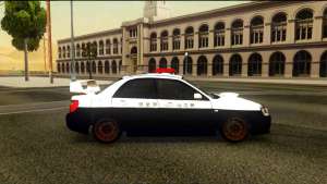 Subaru Impreza WRX STi 2004 Japanese Police для GTA San Andreas - вид сбоку