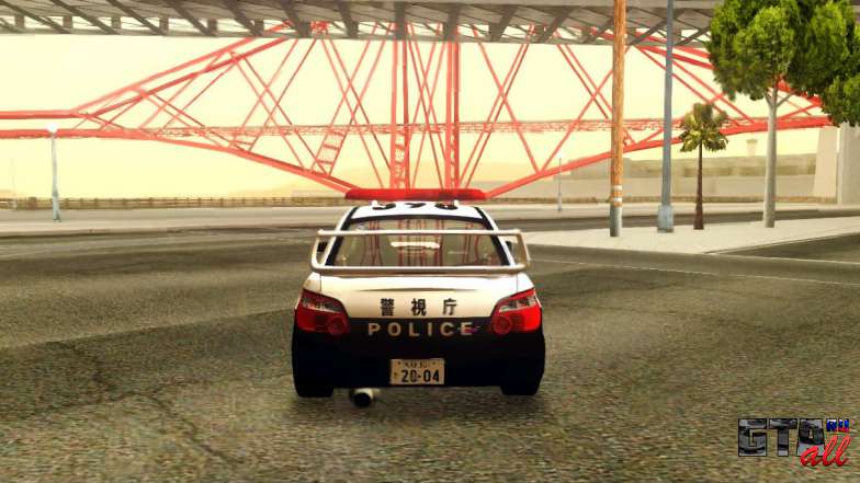 Subaru Impreza WRX STi 2004 Japanese Police для GTA San Andreas - вид сзади