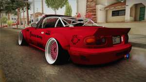 Mazda MX-5 Miata Cabrio Rocket Bunny 1989 для GTA San Andreas - вид сзади