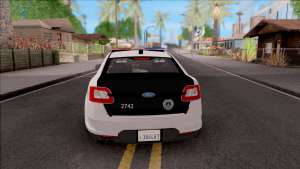 Ford Taurus 2011 Des Moines PD для GTA San Andreas - вид сзади