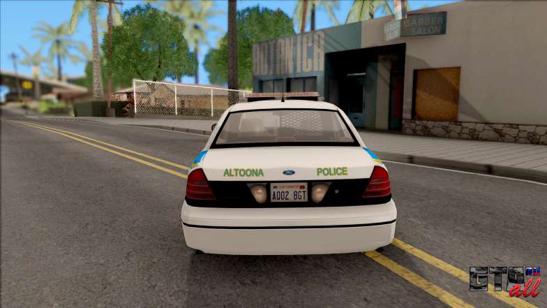 Ford Crown Victoria 2007 Altoona PD для GTA San Andreas - вид сзади