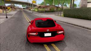 Dodge SRT Viper GTS 2012 для GTA San Andreas - вид сзади