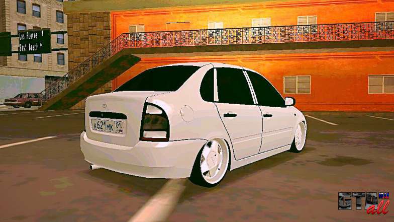 Lada Kalina White для GTA San Andreas - вид сзади