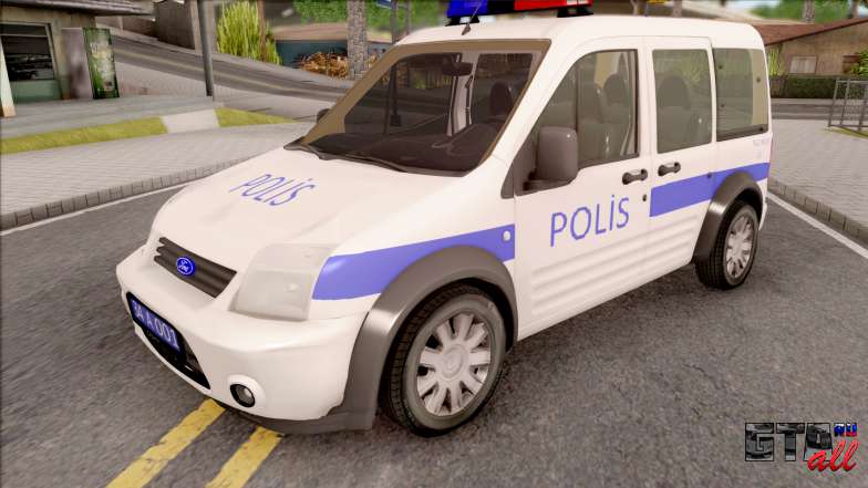 Ford Tourneo Connect 90PS Turkish Police для GTA San Andreas - вид спереди