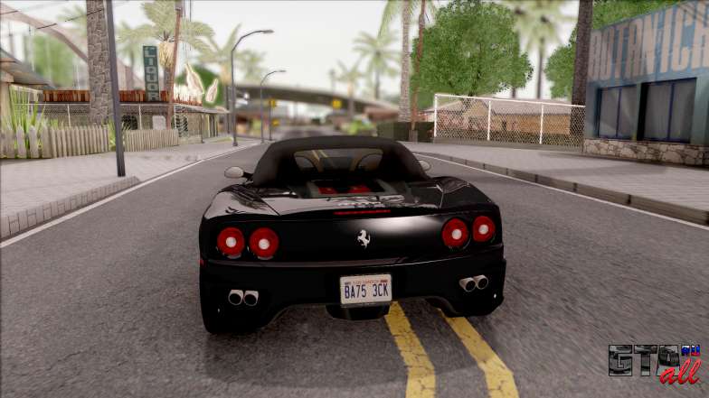 Ferrari 360 Spider US-Spec 2000 IVF для GTA San Andreas - вид сзади