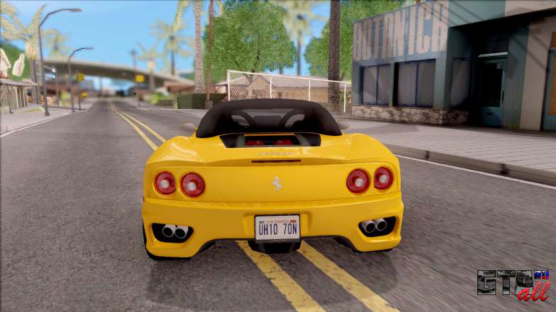 Ferrari 360 Spider US-Spec 2000 HQLM для GTA San Andreas - вид сзади