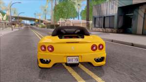 Ferrari 360 Spider US-Spec 2000 HQLM для GTA San Andreas - вид сзади