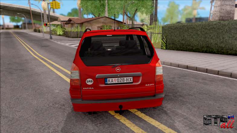 Opel Zafira 2.2DTI для GTA San Andreas - вид сзади