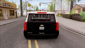 Chevrolet Tahoe 2015 Area Police Department для GTA San Andreas - вид сзади