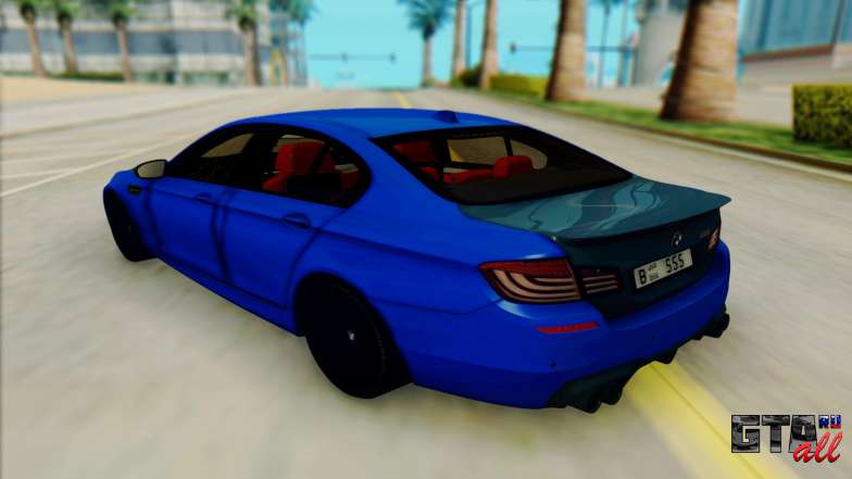 BMW M5 F10 ля GTA San Andreas - вид сзади