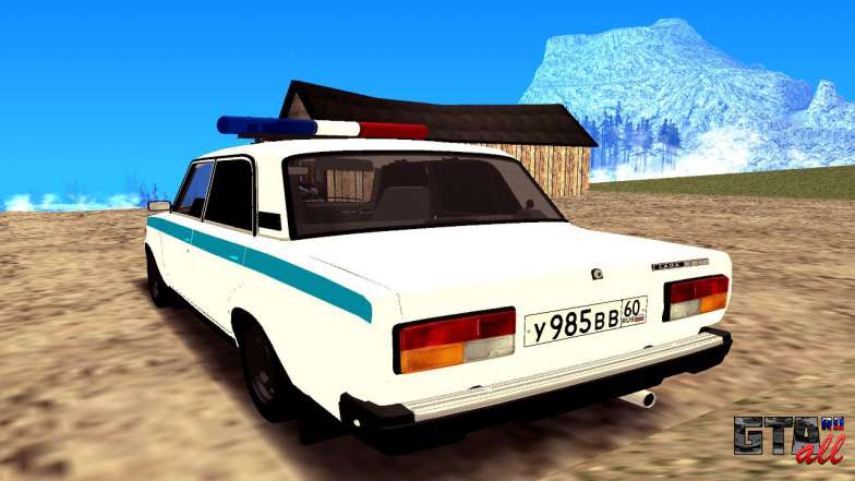 VAZ 2107 GVR V2 для GTA San Andreas - вид сзади