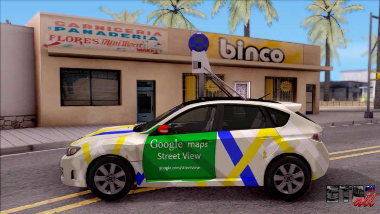 Subaru Impreza Google Street View Car для GTA San Andreas - вид сбоку