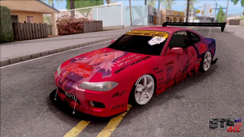 Nissan Silvia S15 Itasha Eris With D1GP для GTA San Andreas - вид спереди