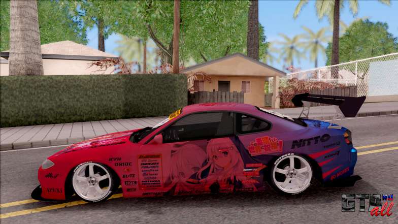 Nissan Silvia S15 Itasha Eris With D1GP для GTA San Andreas - вид сбоку