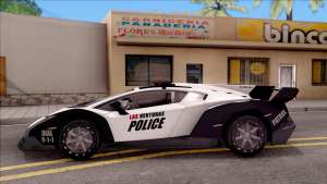 Lamborghini Veneno Police Las Venturas для GTA San Andreas - вид сбоку