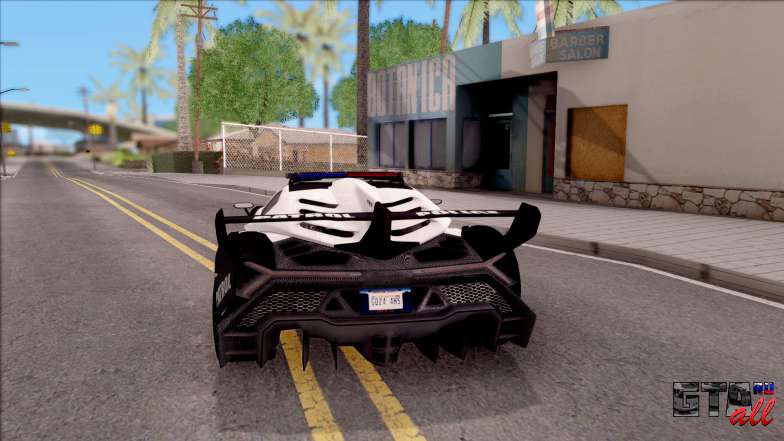 Lamborghini Veneno Police Las Venturas для GTA San Andreas - вид сзади