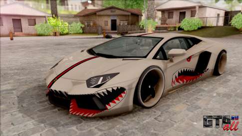 Lamborghini Aventador Shark New Edition White для GTA San Andreas - вид спереди