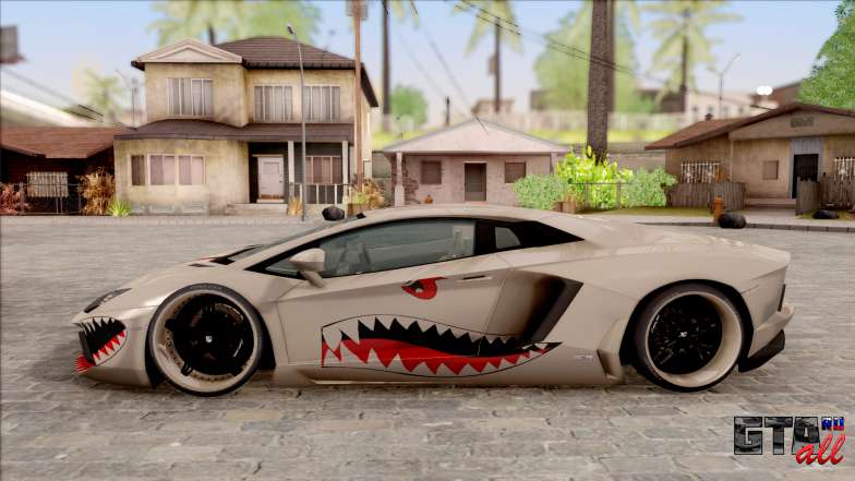 Lamborghini Aventador Shark New Edition White для GTA San Andreas - вид сбоку