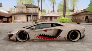 Lamborghini Aventador Shark New Edition White для GTA San Andreas - вид сбоку