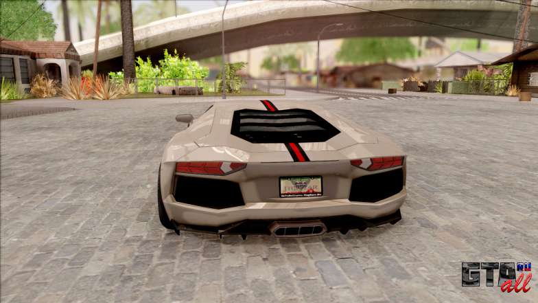 Lamborghini Aventador Shark New Edition White для GTA San Andreas - вид сзади