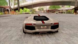 Lamborghini Aventador Shark New Edition White для GTA San Andreas - вид сзади