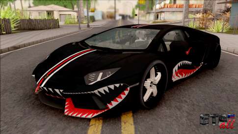 Lamborghini Aventador Shark New Edition Black для GTA San Andreas - вид спереди