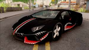 Lamborghini Aventador Shark New Edition Black для GTA San Andreas - вид спереди