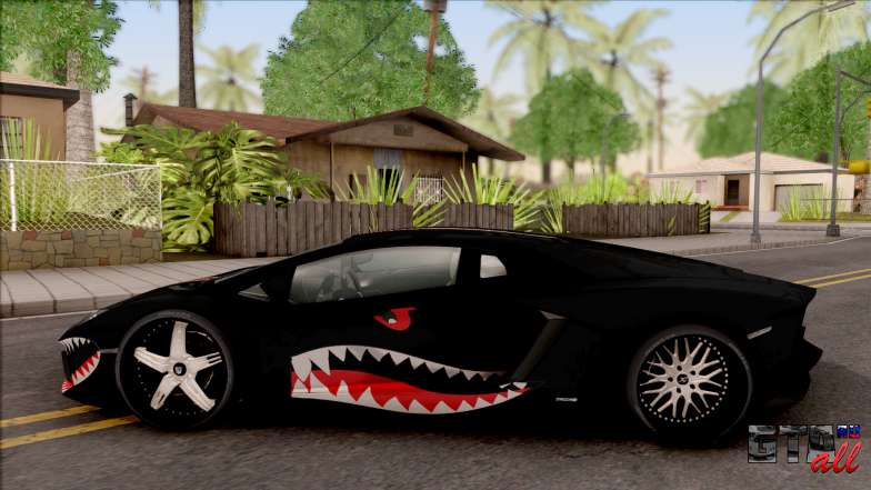 Lamborghini Aventador Shark New Edition Black для GTA San Andreas - вид сбоку