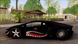 Lamborghini Aventador Shark New Edition Black для GTA San Andreas - вид сбоку