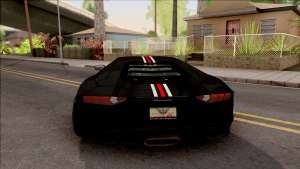 Lamborghini Aventador Shark New Edition Black для GTA San Andreas - вид сзади