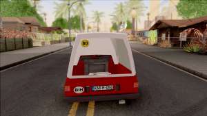 Zastava Poly Pekara для GTA San Andreas - вид сзади