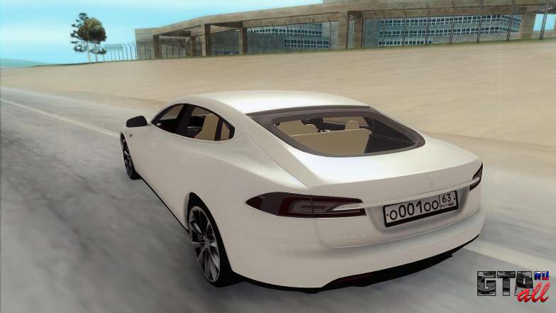 Tesla Model S для GTA San Andreas - вид сзади