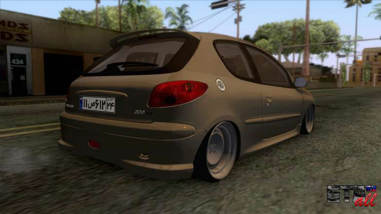 Peugeot 206 Full Sport Edit для GTA San Andreas - вид сзади