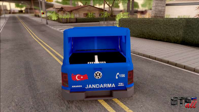 Volkswagen Amarok Turkish Gendarmerie Vehicle я GTA San Andreas - вид сзади