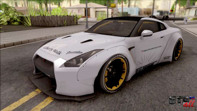 Nissan GT-R R35 LB Walk для GTA San Andreas - вид спереди