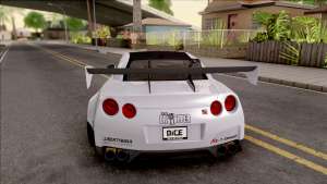 Nissan GT-R R35 LB Walk ля GTA San Andreas - вид сзади