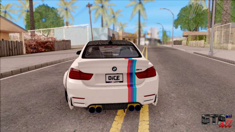 BMW M4 LB Walk для GTA San Andreas - вид сзади