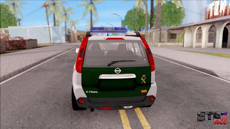 Nissan X-Trail Guardia Civil Spanish для GTA San Andreas - вид сзади