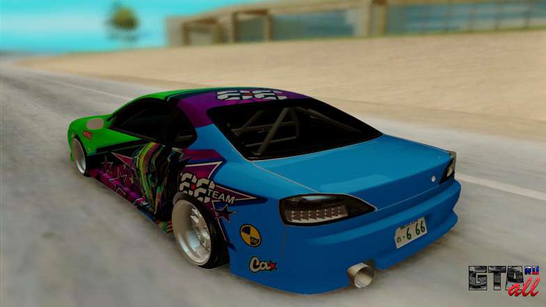 Nissan Silvia для GTA San Andreas - вид сзади