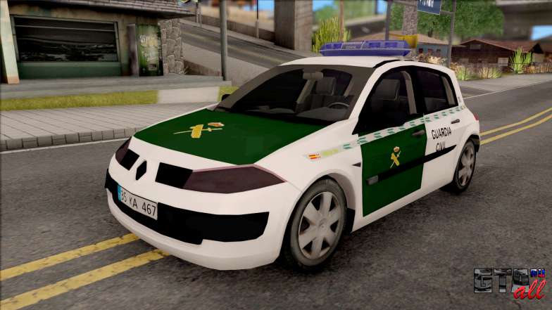 Renault Megane Guardia Civil Spanish для GTA San Andreas - вид спереди