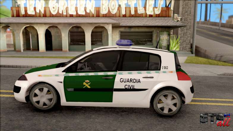 Renault Megane Guardia Civil Spanish для GTA San Andreas - вид сбоку