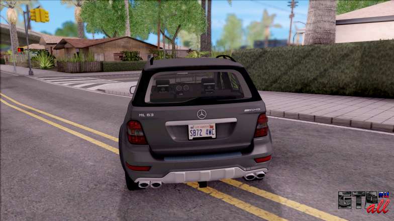 Mercedes-Benz ML 63 AMG 2009 для GTA San Andreas - вид сзади