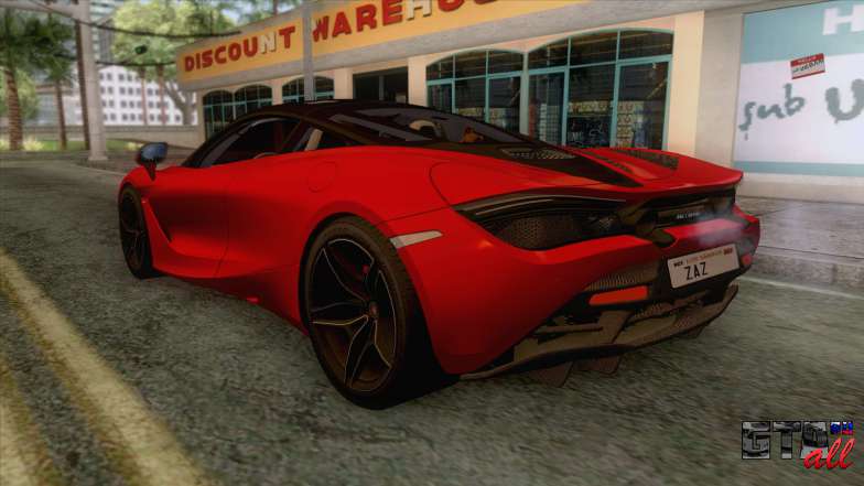 McLaren 720S 2017 v1 для GTA San Andreas - вид сзади