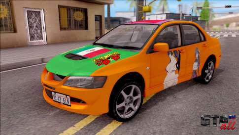 Mitsubishi Lancer Evo 8 High School DxD Itasha для GTA San Andreas - вид спереди