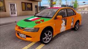 Mitsubishi Lancer Evo 8 High School DxD Itasha для GTA San Andreas - вид спереди