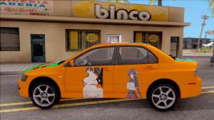 Mitsubishi Lancer Evo 8 High School DxD Itasha для GTA San Andreas - вид сбоку